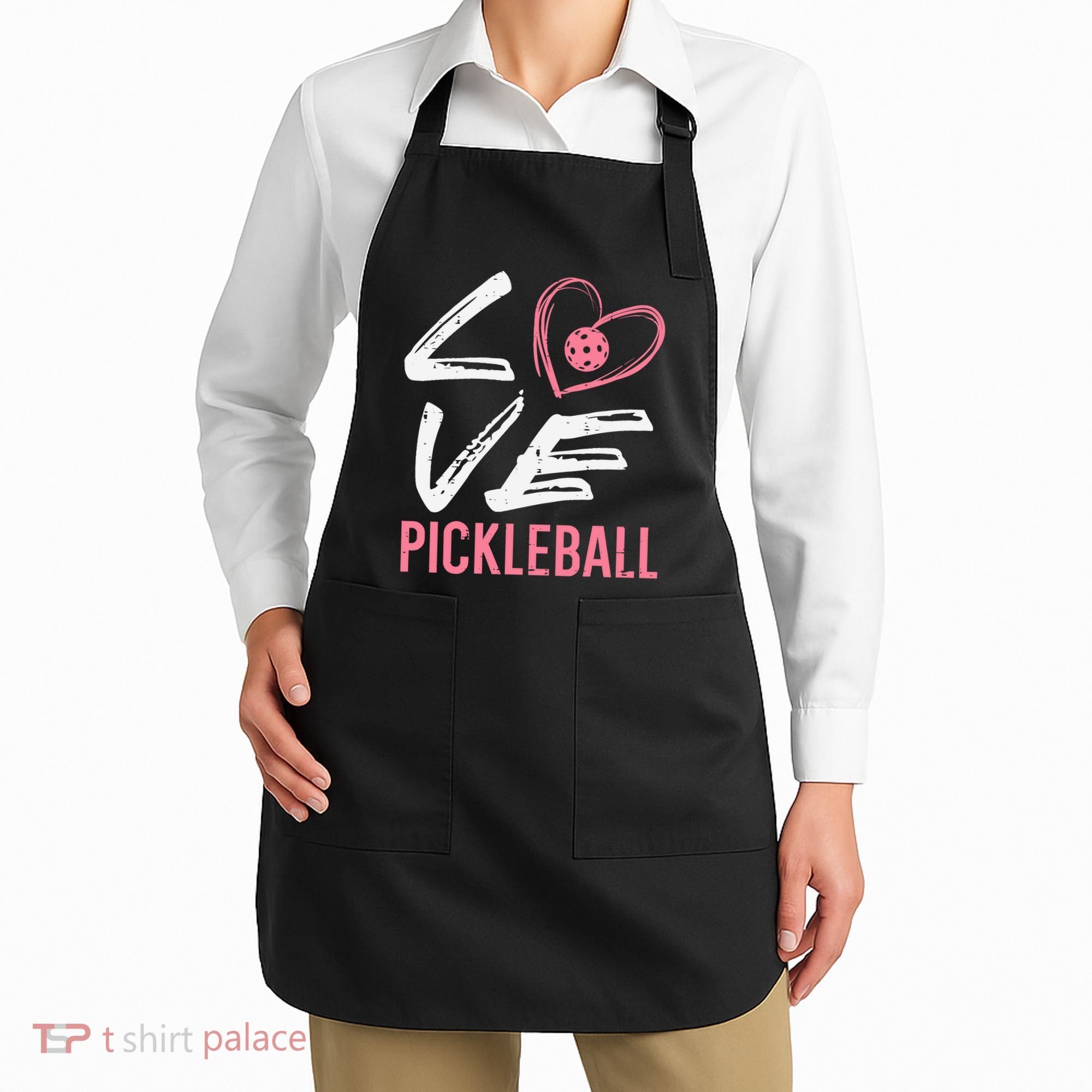 Love Pickleball Heart Pickle Ball Apron