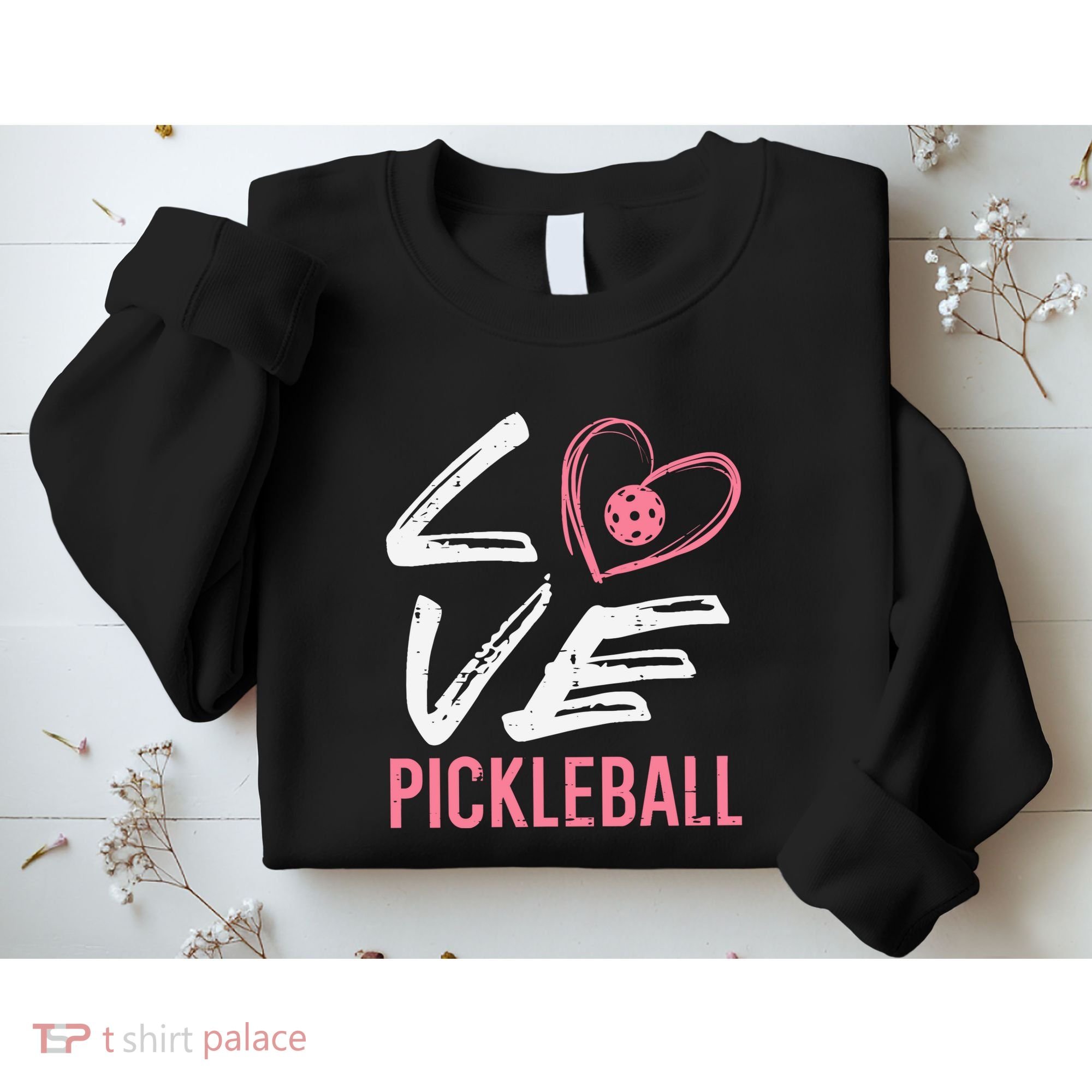 Love Pickleball Heart Pickle Ball Sweatshirt