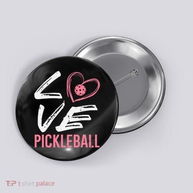 Love Pickleball Heart Pickle Ball Button
