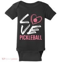 Love Pickleball Heart Pickle Ball Baby Bodysuit thumb 0