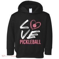 Love Pickleball Heart Pickle Ball Toddler Hoodie thumb 0