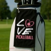 Love Pickleball Heart Pickle Ball Golf Towel thumb 2