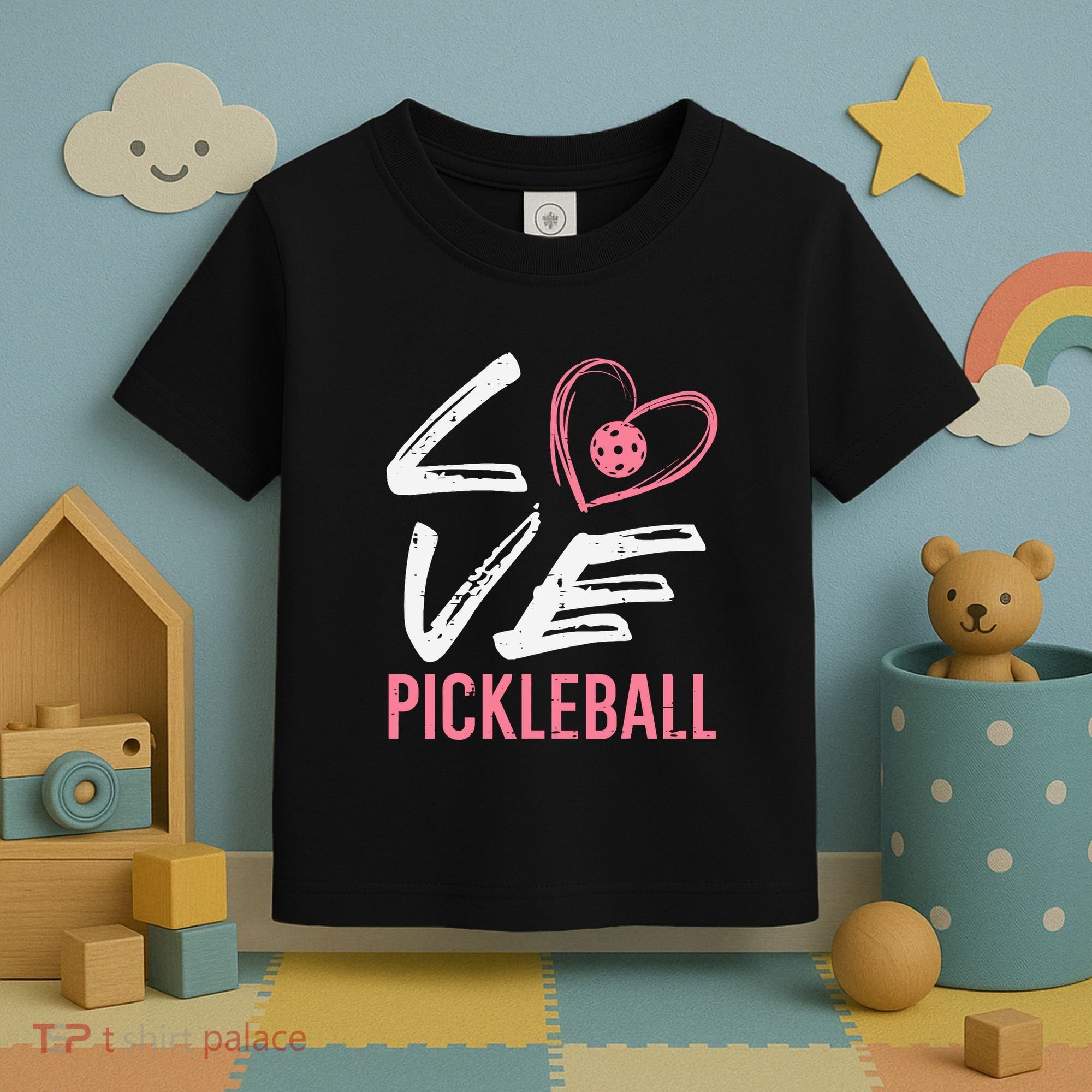 Love Pickleball Heart Pickle Ball Toddler T-Shirt