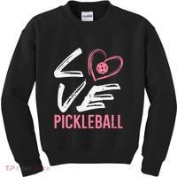 Love Pickleball Heart Pickle Ball Kids Sweatshirt thumb 0