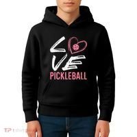 Love Pickleball Heart Pickle Ball Kids Hoodie thumb 4