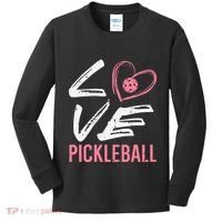 Love Pickleball Heart Pickle Ball Kids Long Sleeve Shirt thumb 0