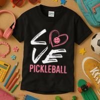 Love Pickleball Heart Pickle Ball Kids T-Shirt thumb 3