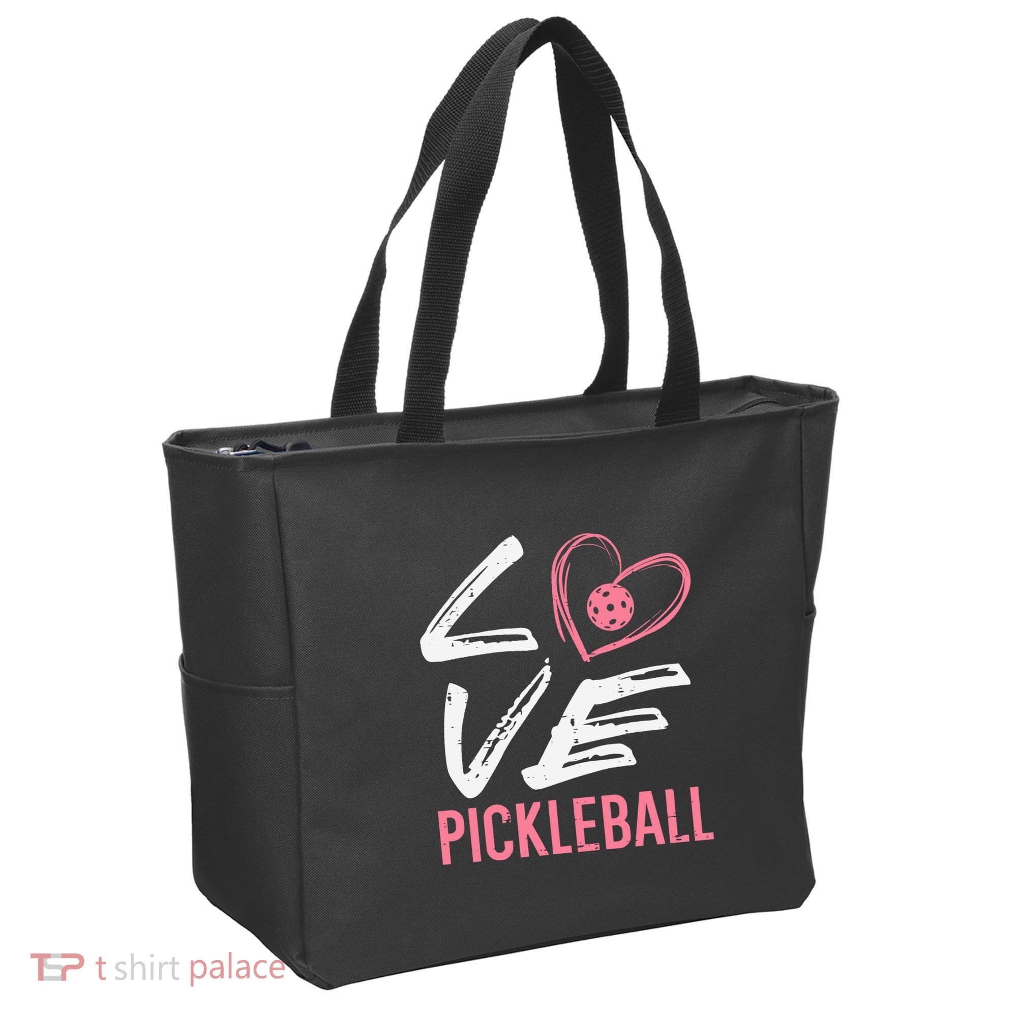 Love Pickleball Heart Pickle Ball Tote Bag