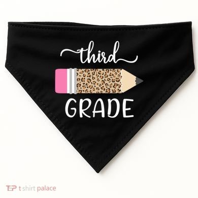 Leopard Print Hello Third Grade First Day Of School Teacher Funny Gift USA-Made Doggie Bandana