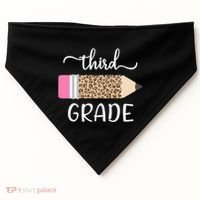 Leopard Print Hello Third Grade First Day Of School Teacher Funny Gift USA-Made Doggie Bandana thumb 0
