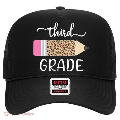 Leopard Print Hello Third Grade First Day Of School Teacher Funny Gift Hat