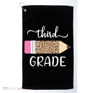 Leopard Print Hello Third Grade First Day Of School Teacher Funny Gift Golf Towel