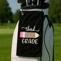 Leopard Print Hello Third Grade First Day Of School Teacher Funny Gift Golf Towel thumb 2