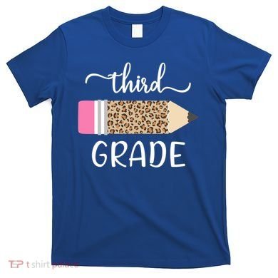 Leopard Print Hello Third Grade First Day Of School Teacher Funny Gift T-Shirt