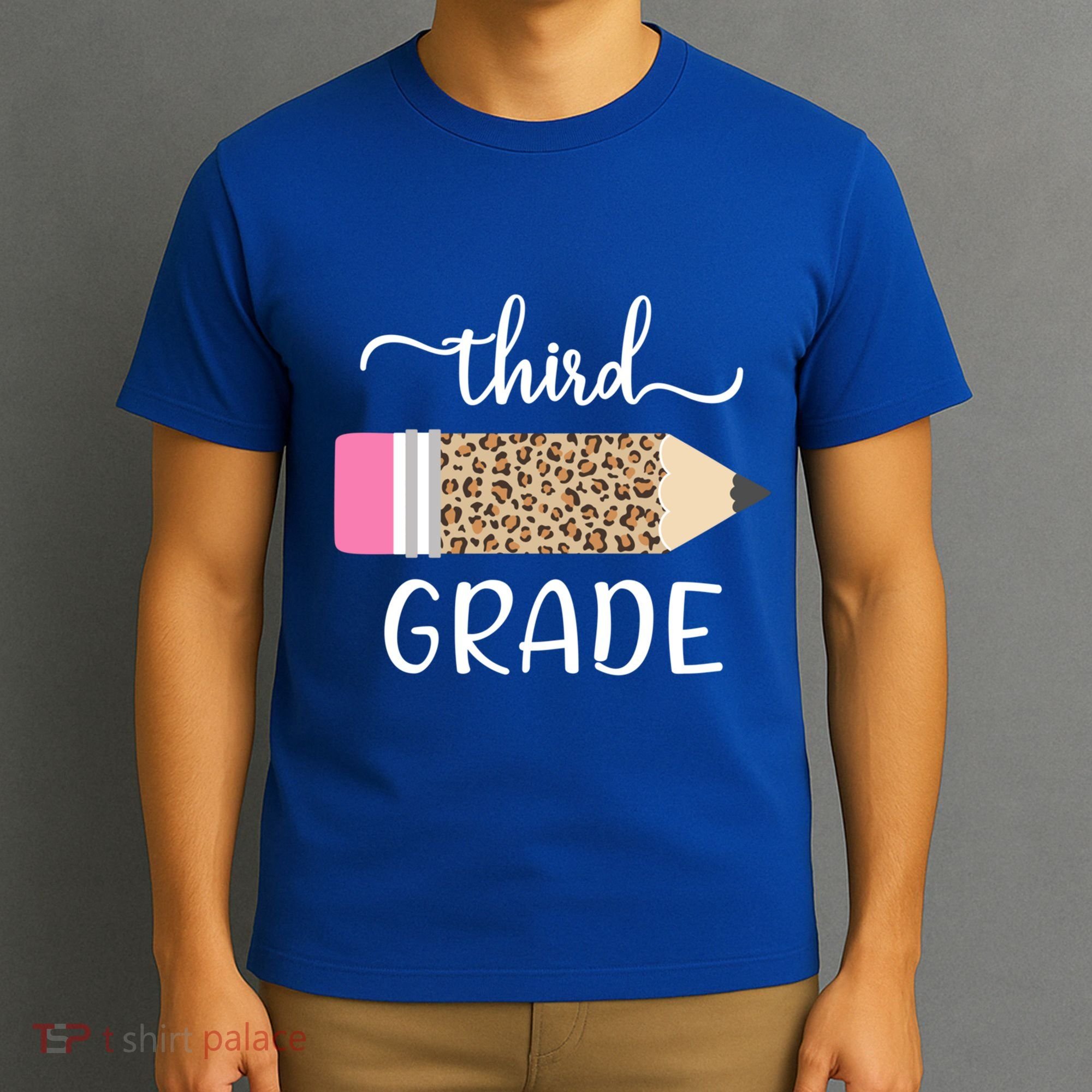 Leopard Print Hello Third Grade First Day Of School Teacher Funny Gift T-Shirt