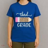 Leopard Print Hello Third Grade First Day Of School Teacher Funny Gift T-Shirt thumb 4