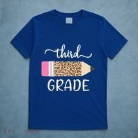 Leopard Print Hello Third Grade First Day Of School Teacher Funny Gift T-Shirt thumb 5