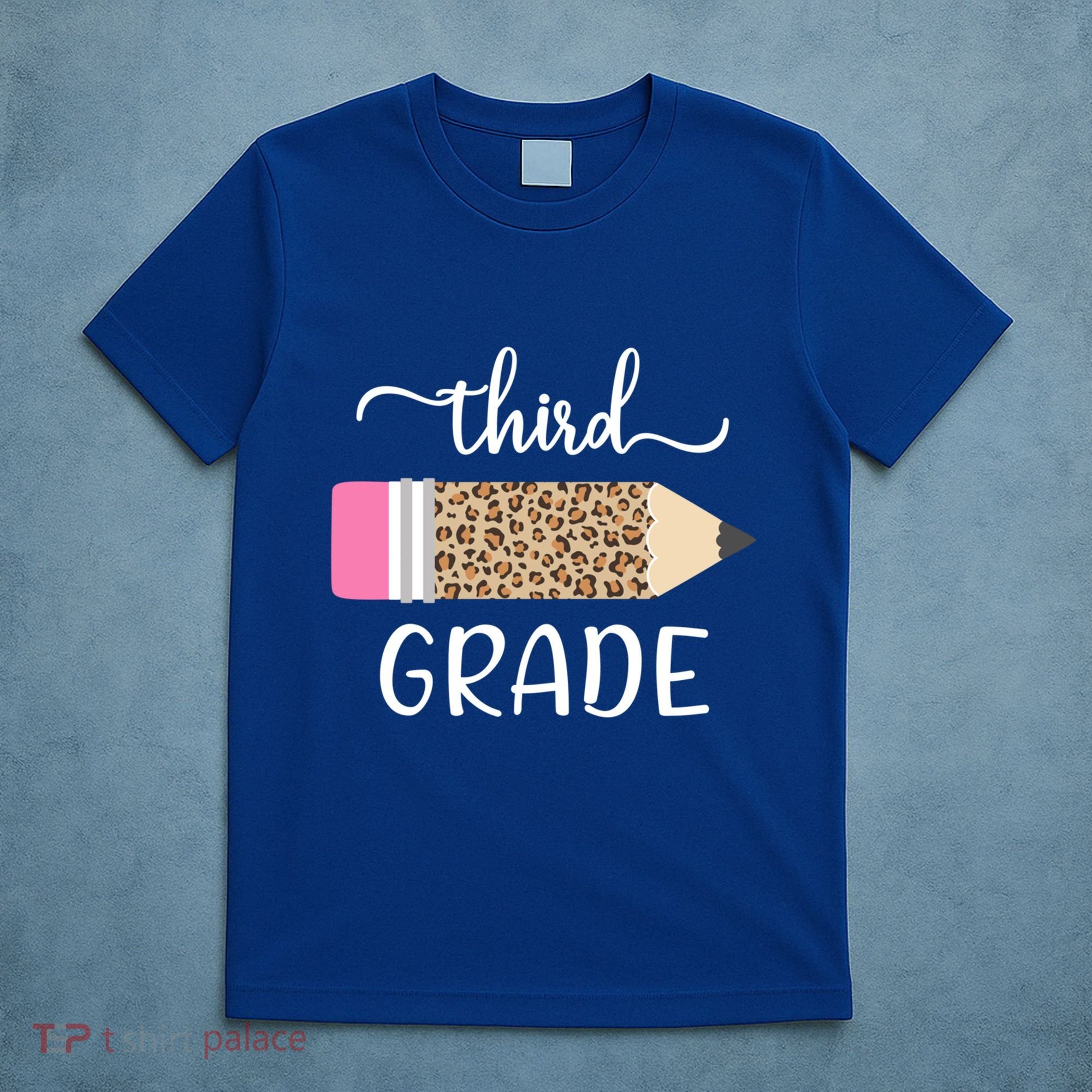 Leopard Print Hello Third Grade First Day Of School Teacher Funny Gift T-Shirt