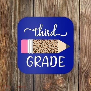 Leopard Print Hello Third Grade First Day Of School Teacher Funny Gift Coaster
