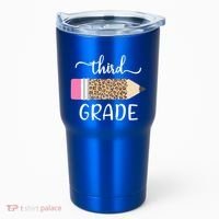 Leopard Print Hello Third Grade First Day Of School Teacher Funny Gift Tumbler thumb 0