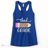 Leopard Print Hello Third Grade First Day Of School Teacher Funny Gift Women's Tank Top thumb 0