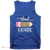 Leopard Print Hello Third Grade First Day Of School Teacher Funny Gift Tank Top thumb 0