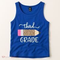 Leopard Print Hello Third Grade First Day Of School Teacher Funny Gift Tank Top thumb 2