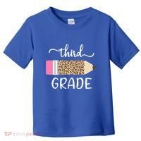 Leopard Print Hello Third Grade First Day Of School Teacher Funny Gift Toddler T-Shirt thumb 0