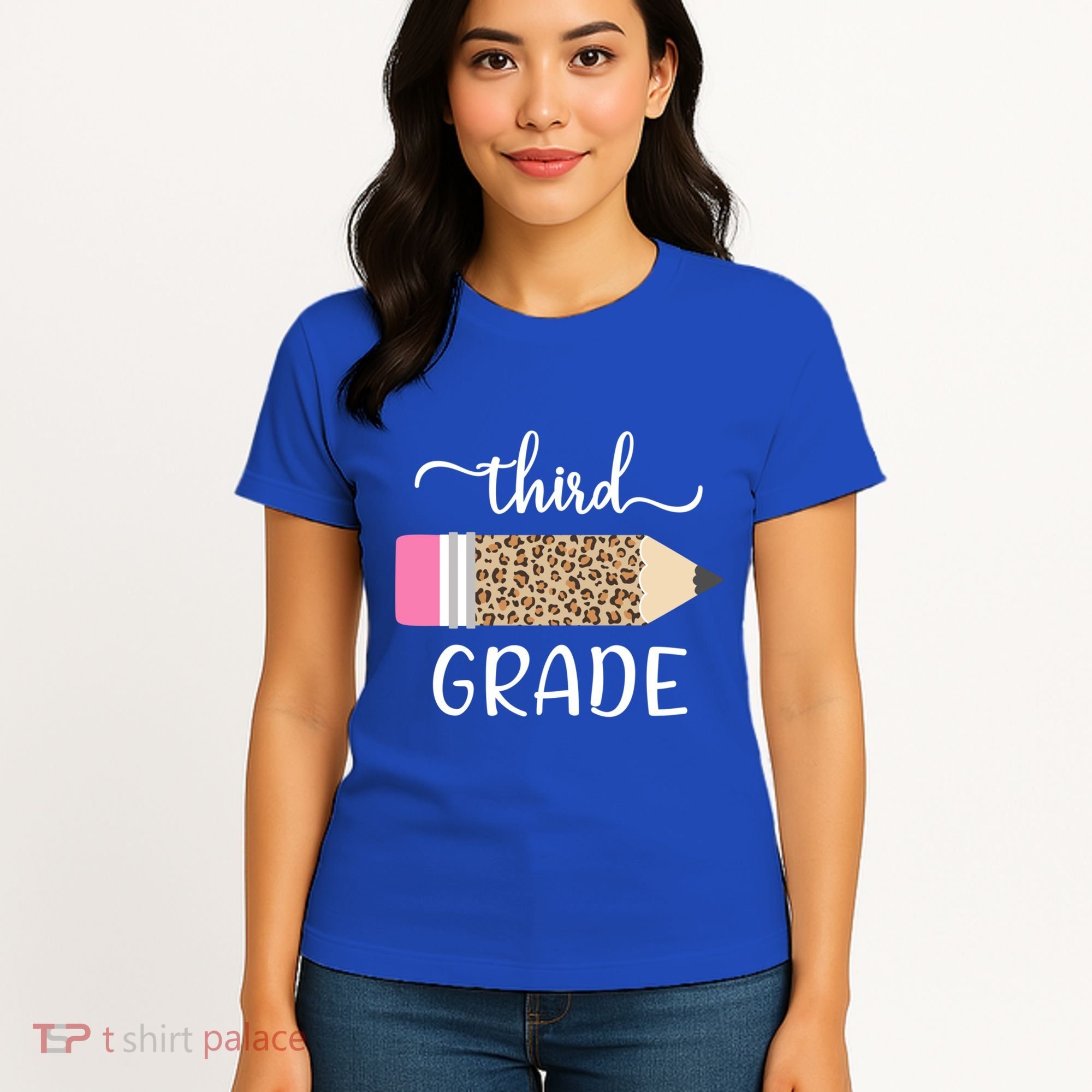 Leopard Print Hello Third Grade First Day Of School Teacher Funny Gift Women's T-Shirt