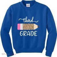 Leopard Print Hello Third Grade First Day Of School Teacher Funny Gift Kids Sweatshirt thumb 0