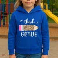 Leopard Print Hello Third Grade First Day Of School Teacher Funny Gift Kids Hoodie thumb 3