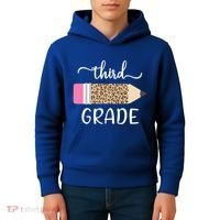 Leopard Print Hello Third Grade First Day Of School Teacher Funny Gift Kids Hoodie thumb 4