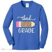 Leopard Print Hello Third Grade First Day Of School Teacher Funny Gift Kids Long Sleeve Shirt thumb 0