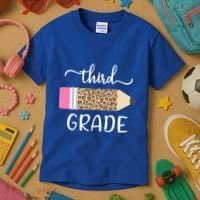 Leopard Print Hello Third Grade First Day Of School Teacher Funny Gift Kids T-Shirt thumb 3