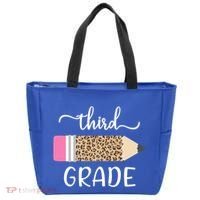 Leopard Print Hello Third Grade First Day Of School Teacher Funny Gift Tote Bag thumb 0