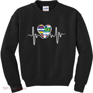 Latino Pulse Heart Hispanic Heritage Kids Sweatshirt