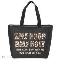 Leopard Print Half Hood Half That Means Pray With Me Dont Play With Me Tote Bag thumb 0