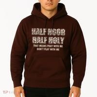 Leopard Print Half Hood Half That Means Pray With Me Dont Play With Me Hoodie thumb 2