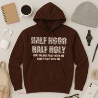Leopard Print Half Hood Half That Means Pray With Me Dont Play With Me Hoodie thumb 3