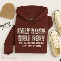 Leopard Print Half Hood Half That Means Pray With Me Dont Play With Me Hoodie thumb 4