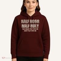 Leopard Print Half Hood Half That Means Pray With Me Dont Play With Me Hoodie thumb 5