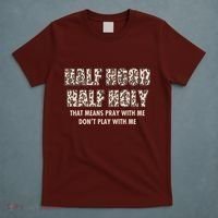 Leopard Print Half Hood Half That Means Pray With Me Dont Play With Me T-Shirt thumb 5