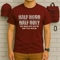 Leopard Print Half Hood Half That Means Pray With Me Dont Play With Me T-Shirt thumb 6