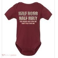 Leopard Print Half Hood Half That Means Pray With Me Dont Play With Me Baby Bodysuit thumb 0