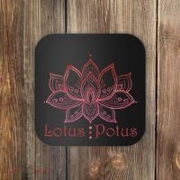 Lotus Potus In Red And Shades Coaster thumb 0