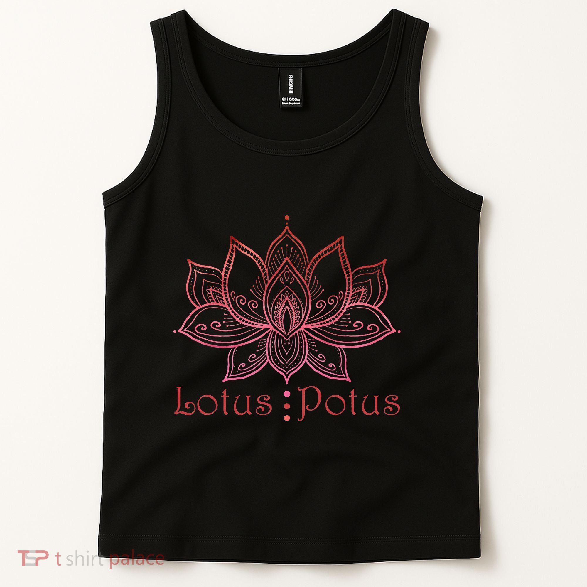 Lotus Potus In Red And Shades Tank Top