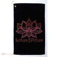 Lotus Potus In Red And Shades Golf Towel thumb 0