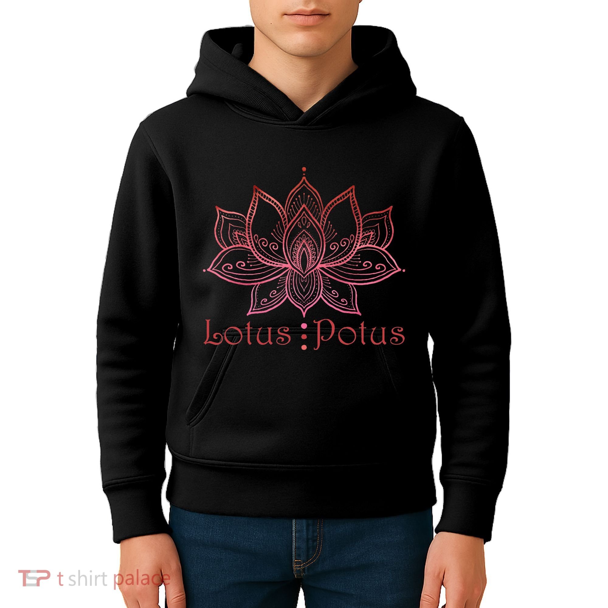 Lotus Potus In Red And Shades Kids Hoodie