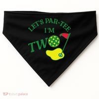 Let's Par I'm Two Golf 2nd Birthday USA-Made Doggie Bandana thumb 0