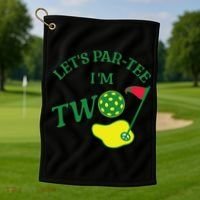 Let's Par I'm Two Golf 2nd Birthday Golf Towel thumb 1